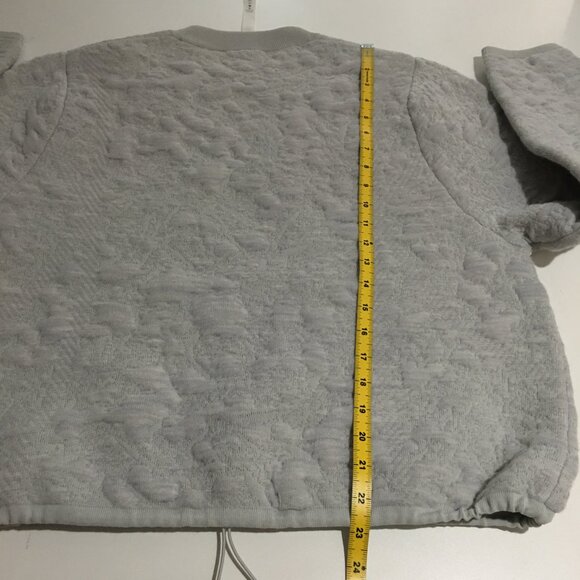 Lululemon Sweater Womens Size 10 Jacquard Texture Crew Neck Gray - Picture 8 of 9